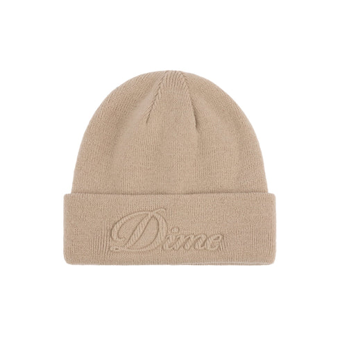 Dime Cursive Fold Beanie Bonnet - Tan - Streetart.fr